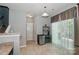 Kitchenette features a bar fridge and access to patio at 168 Limerick Rd # C, Mooresville, NC 28115