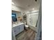 Clean bathroom with white vanity, shower-tub combination, and modern finishes at 1843 Old Rivers Rd # 209, Concord, NC 28027