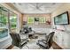 Home office with large windows for natural light, a ceiling fan, and decorative wall art at 2009 Autumn Dr # 2, Monroe, NC 28110
