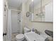 Small bathroom featuring a white shower stall and white ceramic sink at 2600 Gemway Dr, Charlotte, NC 28216