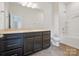 Bathroom featuring a vanity cabinet with drawers and a combined shower/tub at 2751 Collaroy Rd, Waxhaw, NC 28173