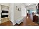 Inviting foyer with hardwood floors, soft gray walls, and a bench at 5039 Folly Ln, Fort Mill, SC 29707