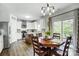 Eat-in kitchen with an island, stainless steel appliances, and an adjacent dining area with a pendant light at 517 Bertram Rd, Fort Mill, SC 29708