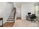Neutral living room space with staircase and work from home area at 791 Seigle Point Dr, Charlotte, NC 28204