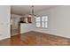 Dining area with hardwood floors and natural light at 9189 Glenashley Dr, Cornelius, NC 28031