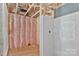 New bathroom under construction featuring insulation and a modern shower, waiting for your custom design at 2628 S Main St, Kannapolis, NC 28027