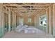 Unfinished living room with exposed framing, showing the electrical and ventilation before insulation at 2628 S Main St, Kannapolis, NC 28027