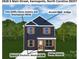 Illustration of a navy blue two-story home with a brown front door and window shutters at 2628 S Main St, Kannapolis, NC 28027