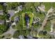 Aerial view of the property surrounded by lush greenery, showcasing the roof and landscaping at 273 S Downs Way, Fort Mill, SC 29708