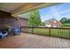 Spacious back porch with wood flooring and backyard views at 3011 Patrick Place Cir, Clover, SC 29710