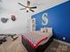 Bedroom featuring modern bed and Mariners themed decor at 4189 Brandy Creek Ct, Clover, SC 29710