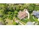 Aerial view of the sprawling property with manicured lawns and mature trees at 4904 Ardenetti Ct, Mint Hill, NC 28227