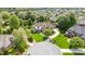 Beautiful aerial view of the luxury home, manicured lawn, and circular driveway at 4904 Ardenetti Ct, Mint Hill, NC 28227