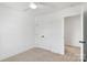 Bedroom view of closet doors and hallway with plenty of natural light at 7205 Church Rd, Taylorsville, NC 28681