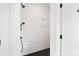 Modern bathroom boasts sleek white subway tile shower and matte black fixtures at 7205 Church Rd, Taylorsville, NC 28681