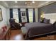This primary bedroom features a modern tray ceiling, sitting area, and textured accent wall at 815 21St Avenue Nw Dr, Hickory, NC 28601