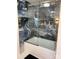 Beautiful glass shower with designer tile and built-in niche for storage at 815 21St Avenue Nw Dr, Hickory, NC 28601