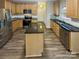 Modern kitchen with stainless steel appliances, wood cabinets, an island and sleek countertops at 9527 Scotland Hall Ct, Charlotte, NC 28277
