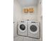Modern laundry room with updated appliances, storage baskets and neutral paint color at 13709 Roderick Dr # 193, Huntersville, NC 28078