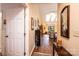 Well-lit hallway leading to living room with skylights, showcasing the home's layout at 1713 12Th Ne St, Hickory, NC 28601