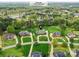 Panoramic aerial view of homes near the Rolling Hills Country Club golf course, with mature trees and manicured lawns at 1902 Windmere Dr, Monroe, NC 28110