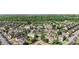Aerial view of a residential area with beautiful landscaping, mature trees, a central clubhouse, and well-maintained streets at 3214 Park South Station Blvd, Charlotte, NC 28210