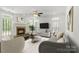 Bright living room featuring a cozy fireplace, plush seating, and plenty of natural light at 3214 Park South Station Blvd, Charlotte, NC 28210