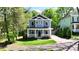 Charming two-story home featuring a welcoming front porch and beautifully landscaped front yard at 420 Solomon St, Charlotte, NC 28216