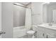 Bathroom with a white vanity, toilet, and a shower at 562 Amalfi Dr, Davidson, NC 28036