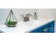 Bathroom features a white countertop, brushed nickel faucet, and a decorative terrarium at 7050 Forney Hill Rd, Denver, NC 28037