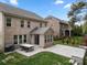 A backyard includes a stone paver patio with table, well maintained lawn, and landscaping at 9069 Blue Ridge Dr, Indian Land, SC 29707