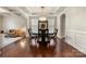 Formal dining room with hardwood floors, chandelier, and elegant furnishings at 9069 Blue Ridge Dr, Indian Land, SC 29707