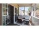 Outdoor screened porch with patio furniture. Enjoy the outdoors and the views of the yard! at 9319 Kestral Ridge Dr, Charlotte, NC 28269