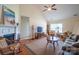 Cozy living room with vaulted ceiling, fireplace, and comfortable seating arrangement at 1812 Sam Smith Rd, Fort Mill, SC 29708