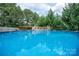 Cool view of refreshing in-ground pool surrounded by lush green trees at 1812 Sam Smith Rd, Fort Mill, SC 29708