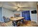 Spacious game room offers a stone fireplace, a pool table and comfortable seating at 2006 Kollege Ln, Crouse, NC 28033
