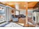 Living room features a fireplace, a comfy couch and a wooded ceiling at 428 Pinehaven Dr, New London, NC 28127