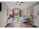 Charming bedroom with vaulted ceiling, ceiling fan, and cozy daybed at 813 Deer Path Pl, Mooresville, NC 28115