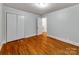 Bedroom with hardwood floors and a closet at 1113 Gregory Ln, Statesville, NC 28677