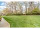Expansive, lush green backyard with mature trees and manicured hedges at 158 Canopy Oak Ln, Statesville, NC 28625