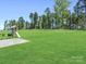 Grassy backyard with a playset and patio area, blending recreation and relaxation in a scenic setting at 2018 Sewall Sw Ave, Concord, NC 28025