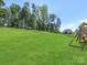 Expansive backyard featuring a playset and a gentle slope toward a wooded area, great for recreation at 2018 Sewall Sw Ave, Concord, NC 28025