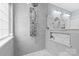 Modern tiled walk-in shower with rain shower head and built-in niche at 2569 Lower Assembly Dr, Fort Mill, SC 29708