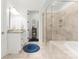 Elegant bathroom with a glass enclosed shower, soaking tub, and a double sink vanity at 2823 Providence Rd # 143, Charlotte, NC 28211