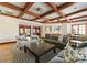 Inviting lobby area with comfortable seating, a coffered ceiling, and views into adjoining lounge spaces at 2823 Providence Rd # 143, Charlotte, NC 28211