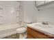 Bathroom featuring tub-shower, vanity and toilet at 322 Electra Ln, Stanley, NC 28164