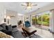 Open living area featuring access to the backyard and dining area at 3224 Selwyn Farms Ln # 3, Charlotte, NC 28209