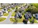 An aerial shot showcases the home nestled in a well-maintained neighborhood at 408 Harvest Ter, Clover, SC 29710