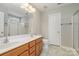 Bathroom features double sinks, a walk-in shower, and neutral colors at 408 Harvest Ter, Clover, SC 29710