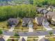 Scenic aerial view of a neighborhood with well-maintained homes and lush greenery at 4989 Samoa Ridge Dr, Lancaster, SC 29720